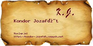 Kondor Jozafát névjegykártya